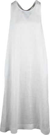 Max Mara Douglas Abito Garzato - Dames - Maxi kleedjes - Wit - 2XS - Linnen - Kleedjes