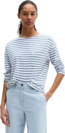 Marc O'Polo Langarmshirt MARC OPOLO, Damen, Gr. XL, multi, fall sky, Jersey, Obermaterial: 100% Baumwolle, regular fit, U-Boot-Ausschnitt, Shirts Langarmshirt, Ri