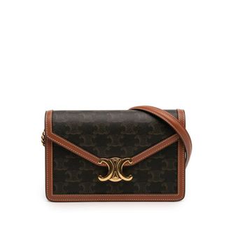Celine Pre-owned Celine Triomphe Coated Canvas Margo Wallet on Chain Ladies BRYNSPERL4IA7HJ3