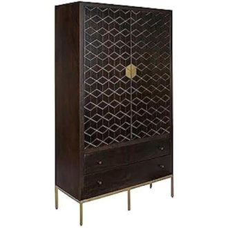 DKD Home Decor Wardrobe - DKD HOME DECOR - Black - 100x40x175 cm - 2 doors - Acacia Metal