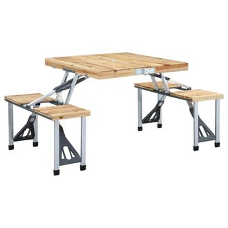 vidaXL Vidaxl - Mesa De Camping Plegable Con 4 Asientos Acero Aluminio