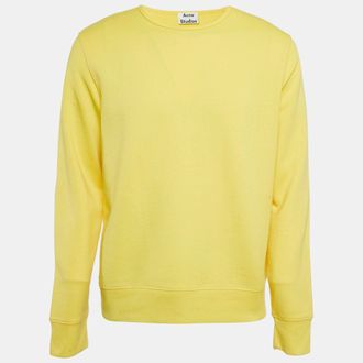 Acne Studios Yellow Knit Casey Crinkle Sweatshirt