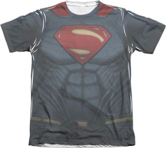 Gildan Batman V Superman Superman Uniform Adult Poly/Cotton Short Sleeve Tee / T-Shirt