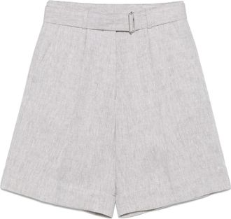 Officine G&eacute;n&eacute;rale Natuurlijke Linnen Shorts - Dames - Korte Broeken - Beige - M - Linnen - Korte Broeken