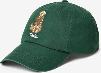 Polo Ralph Lauren Baumwolltwill-Baseballkappe mit schicker Hundestickerei