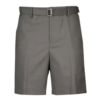 sacai Belted Wool Blend Shorts