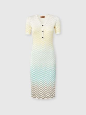 Missoni Chevron D&eacute;grad&eacute; Cotton And Viscose Midi Dress in Green& Brown at Nordstrom, Size 42 It