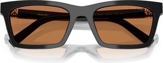 Miu Miu Sunglasses, unisex, Black, Size: 55 MM Oversized Square Sunglasses