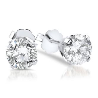 Pompeii3 5/8ct Diamond Studs 14K White Gold Push Back