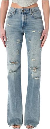 Haikure Flora Broken Jeans - Dames - Bootcut Jeans - Blauw - W27 - Katoen - Jeans