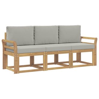 vidaXL Conjunto De Sof&aacute;s De Exterior 3 Pcs Blanco Y Gris Claro Vidaxl