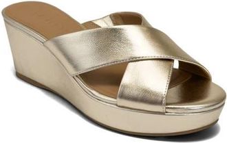 Aerosoles Cruis Platform Wedge Sandal in Soft Gold at Nordstrom, Size 6.5