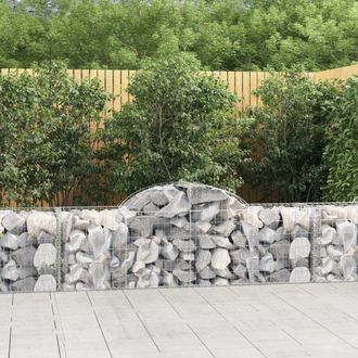 Berkfield Home Arched Gabion Baskets 25 pcs 200x50x60/80 cm Galvanised Iron in Silver