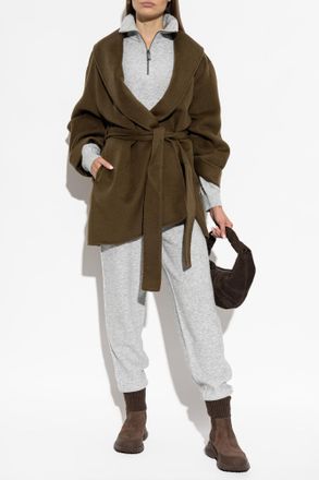 Victoria Beckham Wool Trousers With Cuffs At The Legs, Womens, Grey