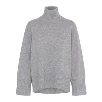 Inwear Turtlenecks, female, Gray, Size: XS Soft Knit Highneck Sweater Granite Melange