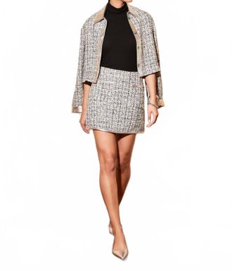 Fifteen Twenty Blaire A-Line Mini Skirt In Black With Metallic