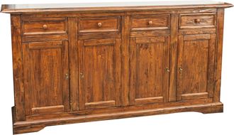 Biscottini International Biscottini - Alacena Country De Madera Maciza De Tilo Acabado Con Efecto Nogal 202x45x103 Cm
