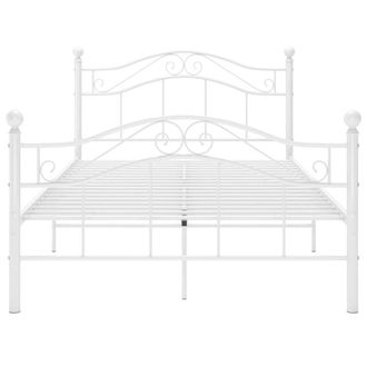 Berkfield Home Comfortable Bed Frame White Metal 120x200 cm | Size: Small Double