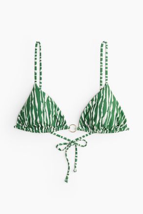 H&M Wattiertes Triangel-Bikinitop - Green