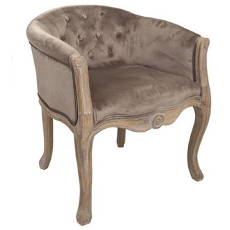 Wanderlust Deco Butaca de madera tapizada gris 61x61x71h cm