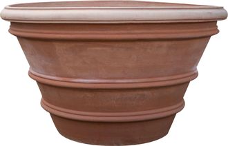 Biscottini International Biscottini - Jarr&oacute;n De Terracota 140x84 Cm Made In Italy Gran Jarr&oacute;n De Exterior Hecho A Mano Grandes Macetas De Terracota Para Plantas