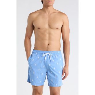 Trunks Surf & Swim Co. Sano 6.5-Inch Swim Shorts in Denim Blue at Nordstrom Rack, Size X-Large
