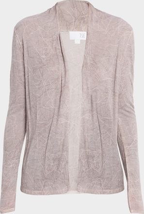 TSE Cashmere Abstract-Print Open Cardigan