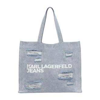 Karl Lagerfeld Denim Shopper - Dames - Tassen - Blauw - Maat: ONE Size Denim