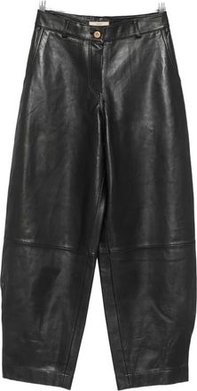 Sessun Carlea Leren Broek - Dames - Leren Broeken - Zwart - 2XS - Leer - Broeken