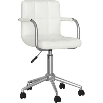 vidaXL vidaXL Sedia da Pranzo Girevole Bianca in Similpelle