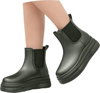 Generic Mens Ladies Wellies Knee High Wellington Rubber Chemical Resistant PVC Anti-Skid Slip On Shoe Comfortable Chelsea Shoes Waterproof Snow Boot for Walki