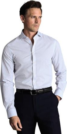 CHARLES TYRWHITT Non-Iron Stretch Poplin Check Shirt in Cornflower Blue at Nordstrom, Size 15.5 - 33