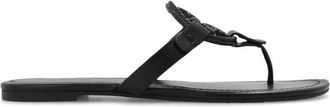 Tory Burch Miller Slippers - Dames - Slippers - Zwart - 40 EU - Leer - Schoenen