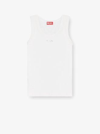 Diesel Canotta slim fit a costine con Oval D in metallo - DIESEL - gender_Woman