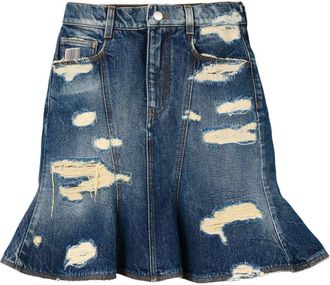 Marc Jacobs The Rip&Repair Fluted mini skirt - women - Cotton - 24 - Blue