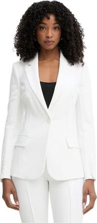 Elisabetta Franchi Blazer van Dubbel Cr&ecirc;pe Stretch - Dames - Blazers - Wit - XS - Leer - Jassen