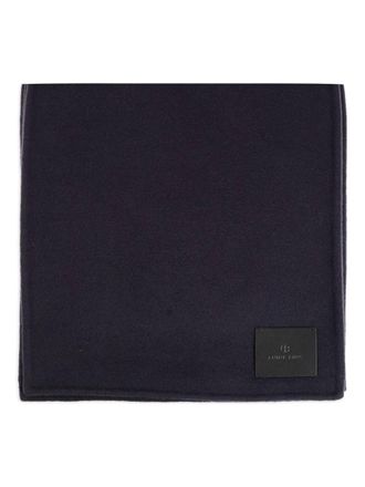 Anine Bing logo-patch scarf - Blue