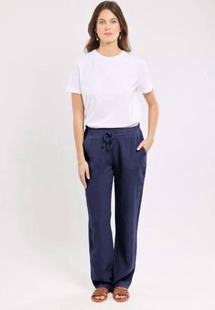 Armor Lux Drawstring Linen Pant In Seal