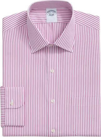 Brooks Brothers Pure Supima Katoen Regular-Fit Ainsley Kraag Jurkhemd - Heren - Zakelijke Overhemden - Paars - XS - Katoen - Overhemden