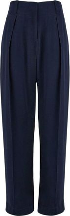 Ferragamo silk wide-leg trousers - women - Rayon/Silk - 40 - Blue