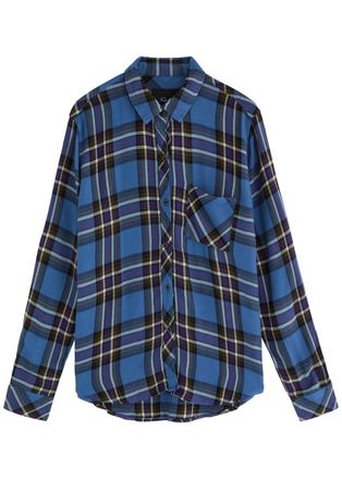 Rails Hunter Checked Rayon Shirt - Dark Blue - XL (UK16 /xl)