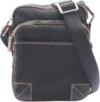 Celine Pre-owned Macadam Canvas Leren Schoudertas - Dames - Vintage Schoudertas - Zwart - ONE Size - Leer - Vintage