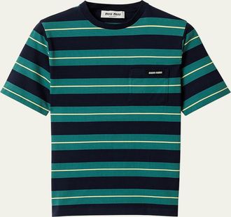 Miu Miu Stripe Jersey Tee