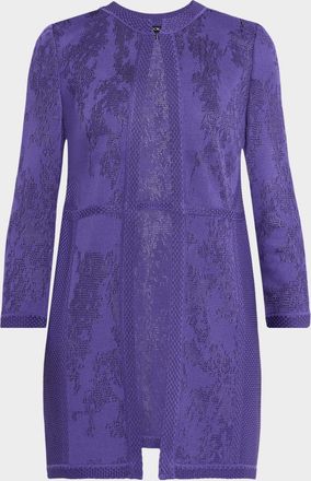 Misook Tonal Jacquard-Knit Heritage Jacket