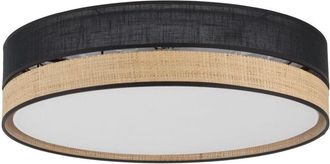 Luminosa Light Designs TK Paglia L&aacute;mpara de techo cil&iacute;ndrica negra/paja 4xE27