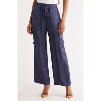 FRNCH Nouma Cargo Wide Leg Pants in Bleu Marine at Nordstrom Rack, Size X-Small