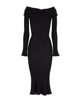 8 by YOOX VISCOSE BLEND OFF SHOULDER KNIT MIDI DRESS