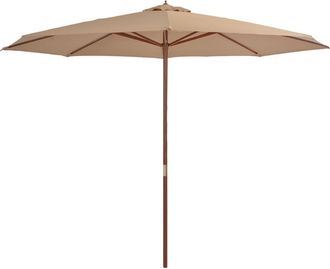 Nova Sombrilla Con M&aacute;stil De Madera 350 Cm Color Topo 020008129