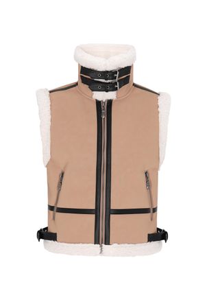 Dreimaster Dreimaster Waistcoat Dames Kameel