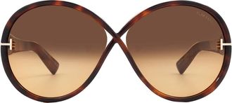 Tom Ford Edie Brown Gradient Butterfly Ladies Sunglasses FT1116 53F 64